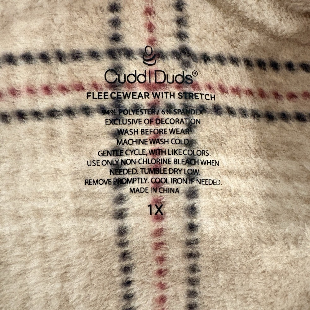 Cuddl Duds Ombre Fleece Hooded Wrap Cardigan Sweater Sz 1X Tan Pink Plaid - Picture 5 of 5
